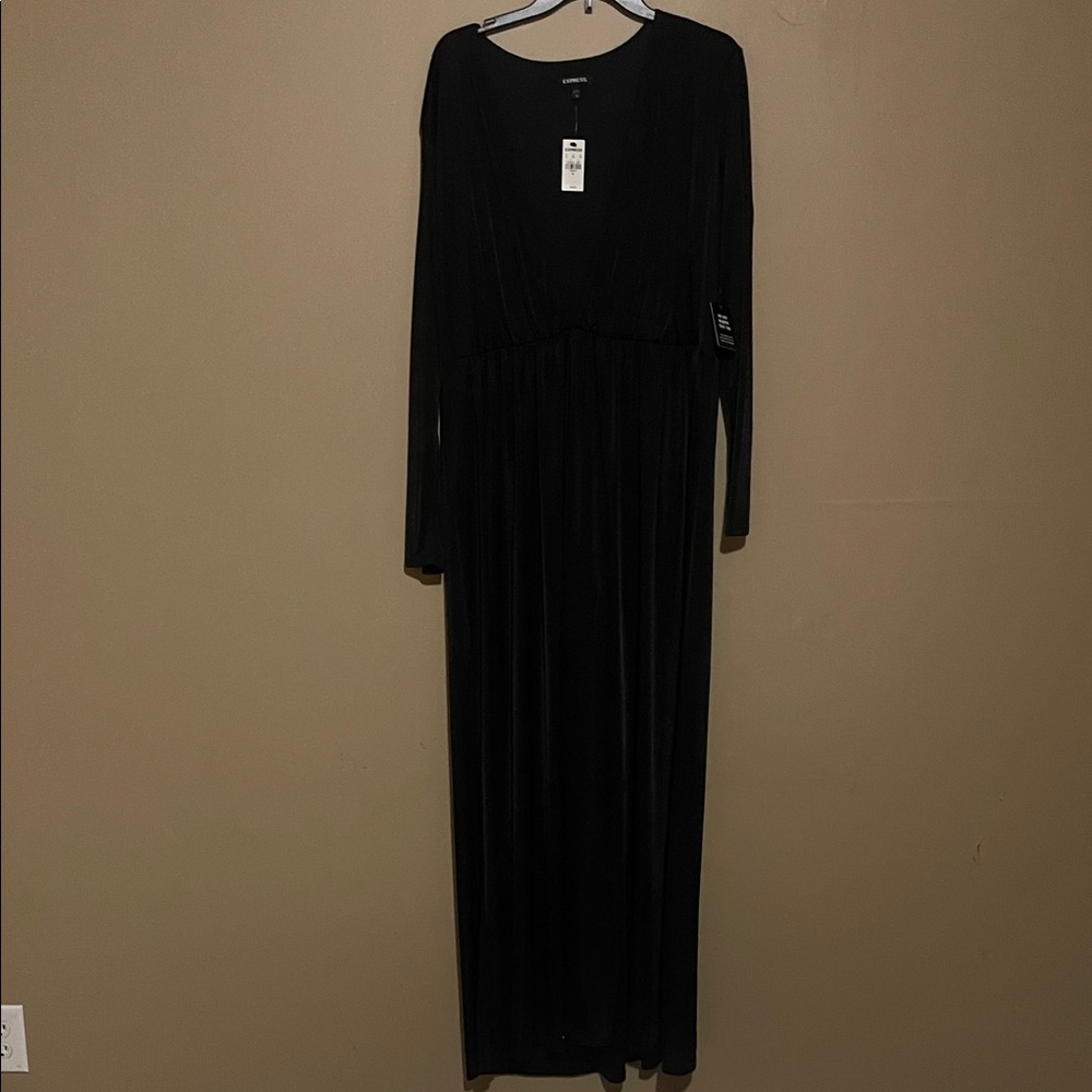 Express Elegant Black Long Sleeve Dress